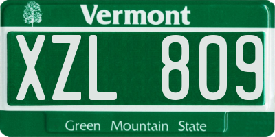 VT license plate XZL809
