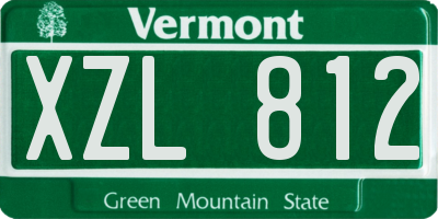 VT license plate XZL812