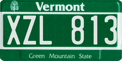VT license plate XZL813