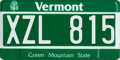 VT license plate XZL815