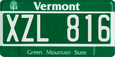 VT license plate XZL816