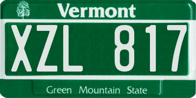 VT license plate XZL817