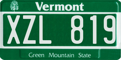 VT license plate XZL819