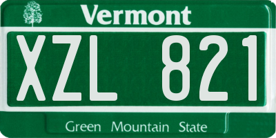 VT license plate XZL821