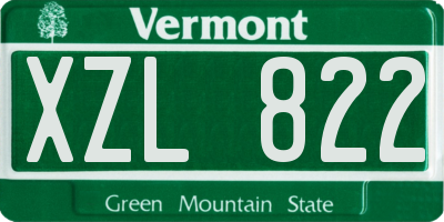 VT license plate XZL822