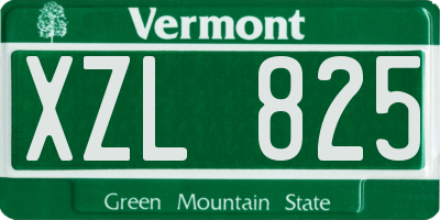 VT license plate XZL825