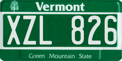 VT license plate XZL826