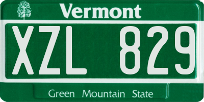 VT license plate XZL829