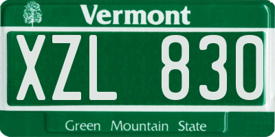 VT license plate XZL830