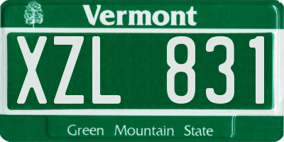 VT license plate XZL831