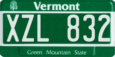 VT license plate XZL832