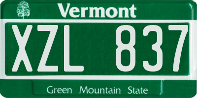 VT license plate XZL837
