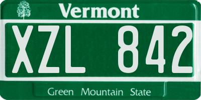 VT license plate XZL842
