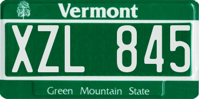 VT license plate XZL845