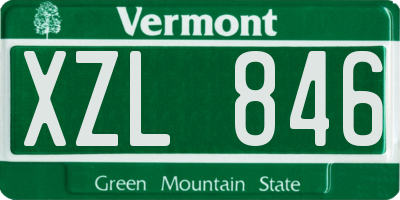 VT license plate XZL846