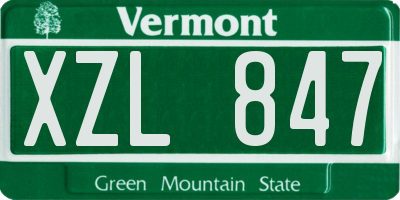 VT license plate XZL847