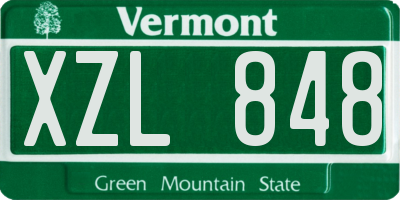 VT license plate XZL848