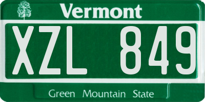 VT license plate XZL849