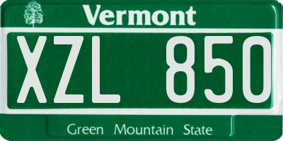 VT license plate XZL850