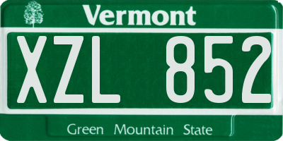 VT license plate XZL852