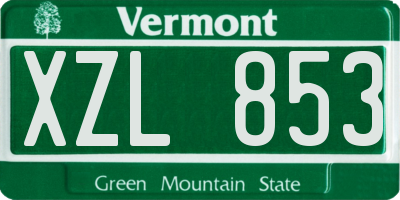 VT license plate XZL853