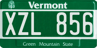 VT license plate XZL856
