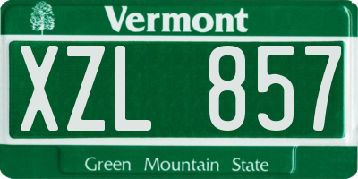 VT license plate XZL857