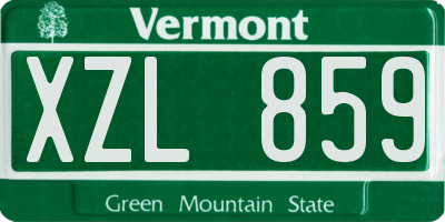 VT license plate XZL859