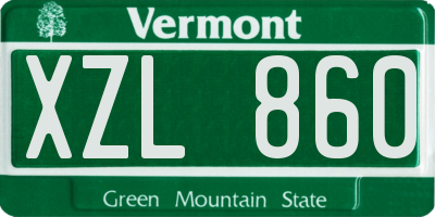 VT license plate XZL860