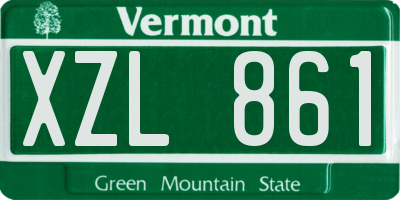 VT license plate XZL861