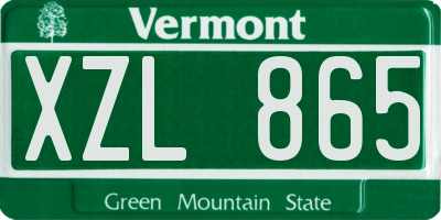 VT license plate XZL865