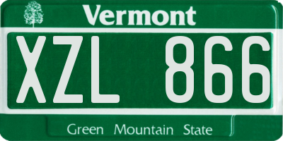 VT license plate XZL866