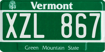 VT license plate XZL867