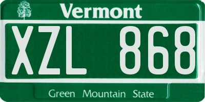 VT license plate XZL868