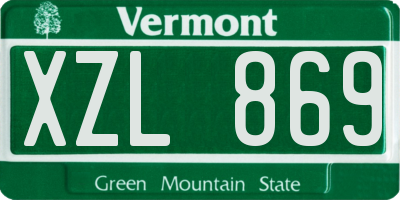 VT license plate XZL869