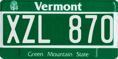 VT license plate XZL870