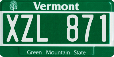 VT license plate XZL871