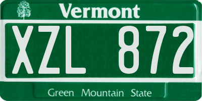 VT license plate XZL872