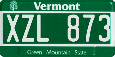 VT license plate XZL873