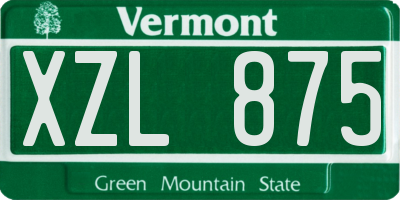 VT license plate XZL875