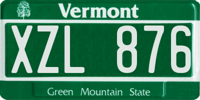VT license plate XZL876