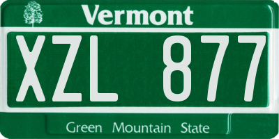 VT license plate XZL877
