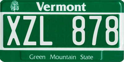 VT license plate XZL878