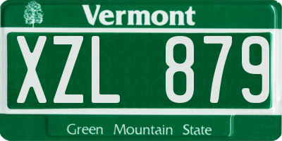 VT license plate XZL879