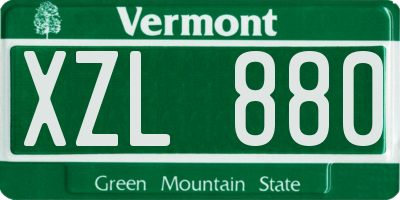 VT license plate XZL880