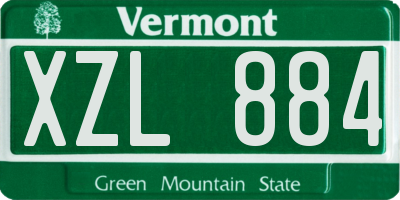 VT license plate XZL884