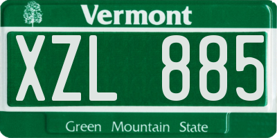 VT license plate XZL885