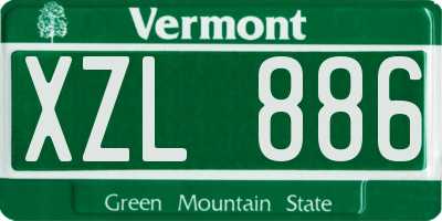 VT license plate XZL886