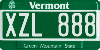 VT license plate XZL888