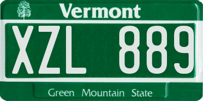 VT license plate XZL889